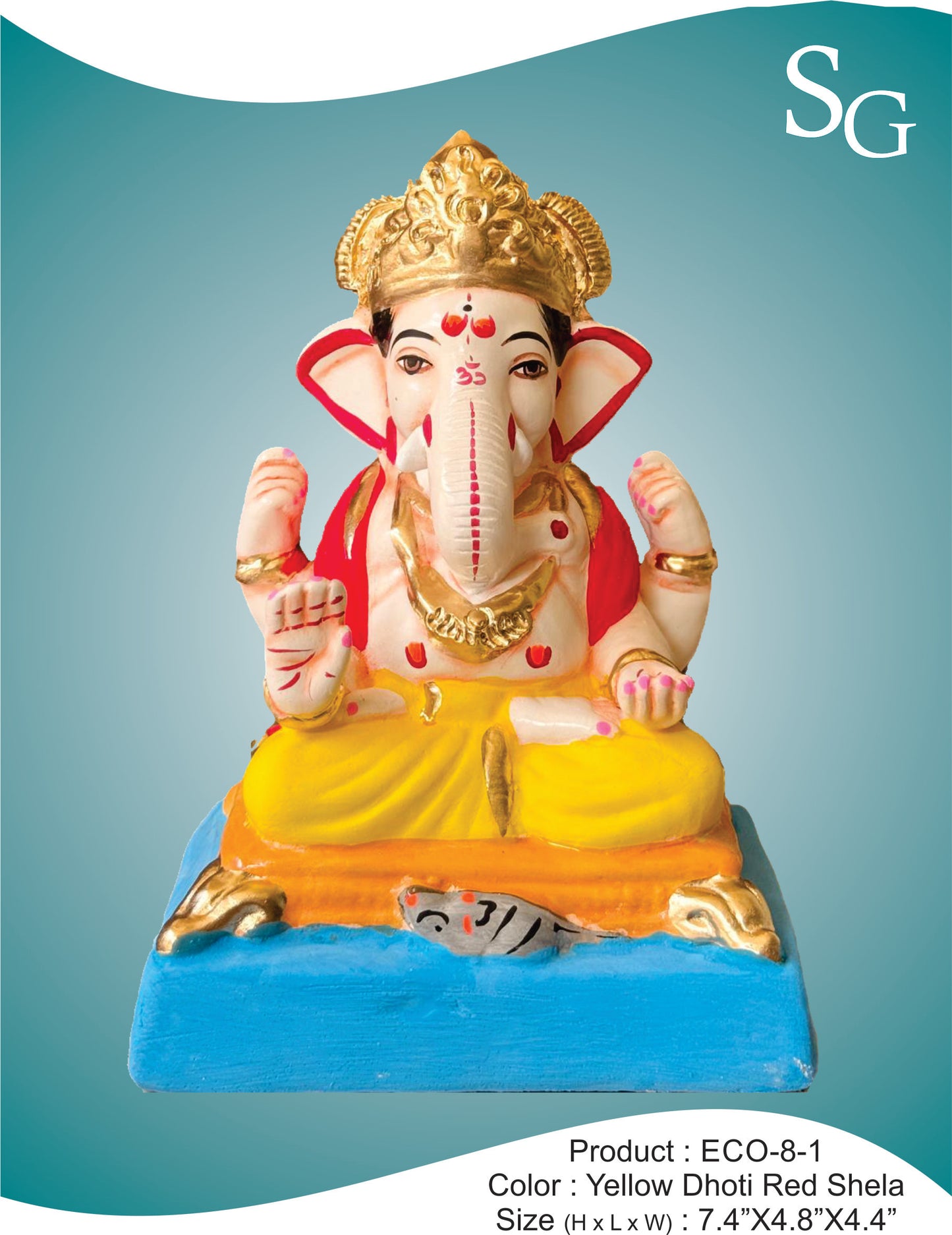 08-1"-24 Padmasan Ganesha